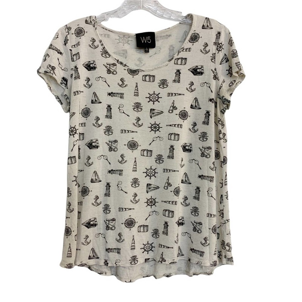 Anthropologie W5 Nautical Print T-Shirt
